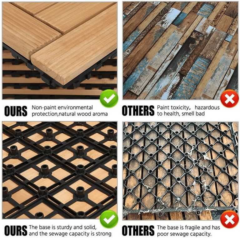 27pcs Patio Pavers Wood Flooring Tiles,Interlocking Wood Tiles Indoor & Outdoor,12 x 12 27pcs Patio Pavers Wood Flooring Tiles,Interlocking Wood Tiles Indoor & Outdoor,12 x 12