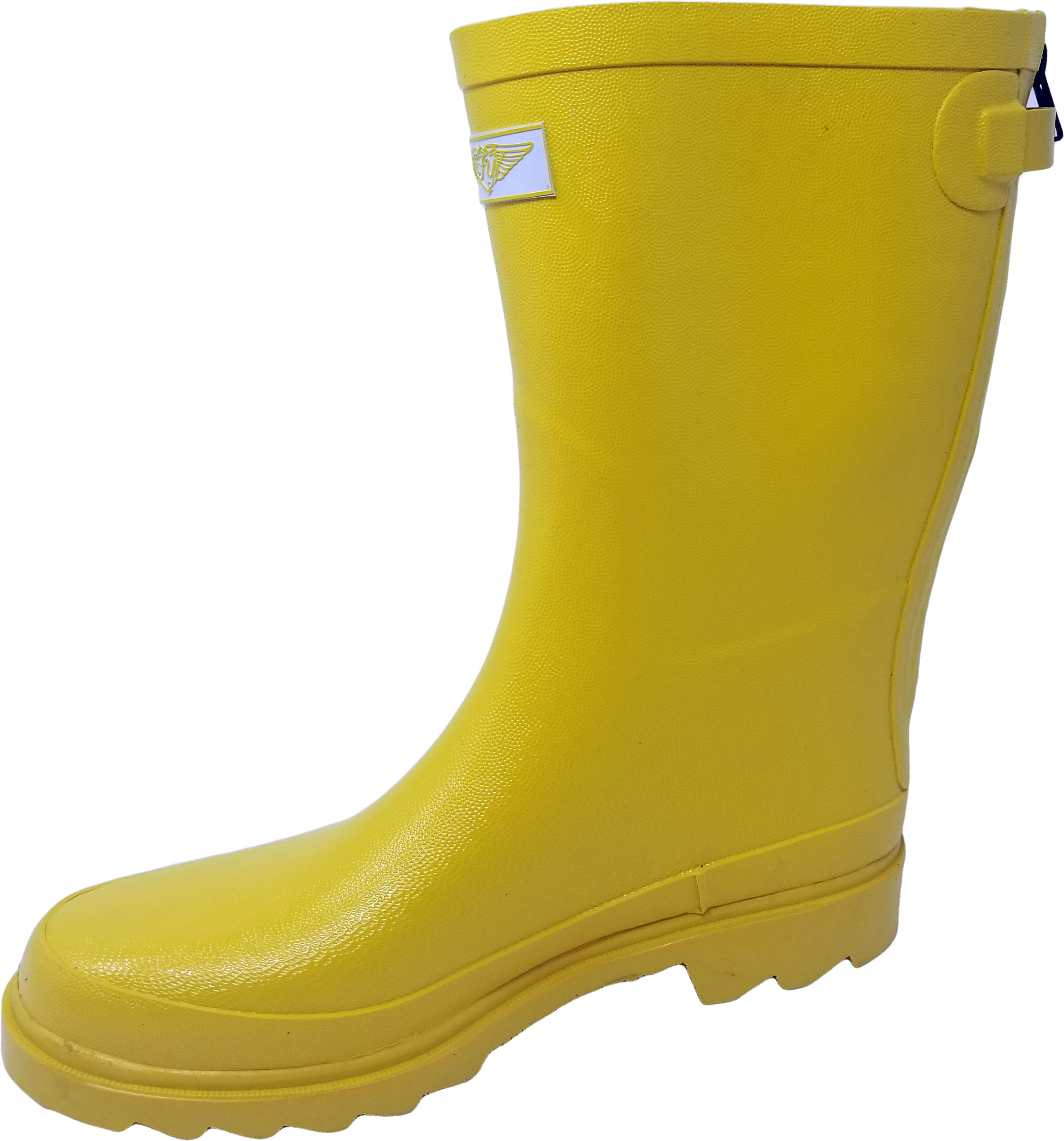 Women Mid-Calf 11'' Rubber Rain Boots with Zipper Decor, Yellow, Size 7 ...