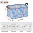 thumbnail image 7 of Yayeee Foldable Storage Basket for Shelves Waterproof Cloth Bins with Handles, Neon Starfish Pattern, 7 of 7
