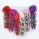 thumbnail image 5 of 2 racimos de pétalos de flores artificiales colgantes, flores artificiales colgantes de glicina para la decoración del hogar de la boda (blanco) ER, 5 of 5