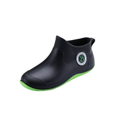 

Ritualay Unisex Rain Boots Slip Resistant Rubber Boot Lightweight Garden Shoes Comfort Casual Rainboot Work Outdoor Waterproof Black Green 10