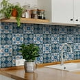 thumbnail image 2 of Mi Alma Blue White Floral Peel & Stick Tiles - Vinyl Backsplash 8x8, 2 of 12