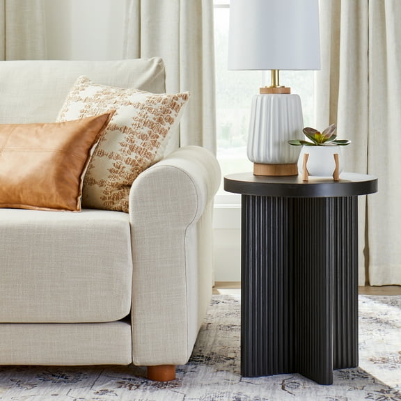 Better Homes & Gardens Lillian Fluted End Table, Black