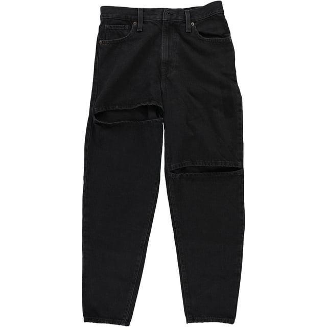 Levi's Womens Denim Relaxed Straight Leg Mom Jeans, black, 30