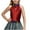 Red, variant on Children's Top, Performance Girls' Hot Stamping Bright Face Letter Printed Off Shoulder Dance Top, Sleeveless Blouse for Kids Aged 4-14 Years.