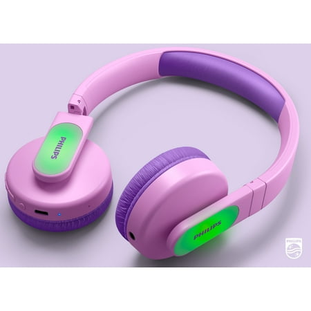 Philips K4206 Kids Wireless on-Ear Headphones, Bluetooth and cable connection, 85dB Limit for safer hearing, 28 hours play time, Parental controls available via Philips Headphones app