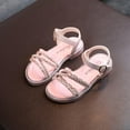 thumbnail image 5 of Toddler Shoes Children Girls Sandals Princess Open-toed Soft Bottom Roman Performance Shoes,Pink Sandals For Kids Size 9.5 M, 5 of 9