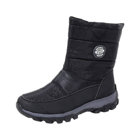 

Snow Shoes For Women Ladies Winter Flat-Bottomed Water-Repellent And Velvet Warm Mid-Tube Snow Boots Black 42 Hxroolrp