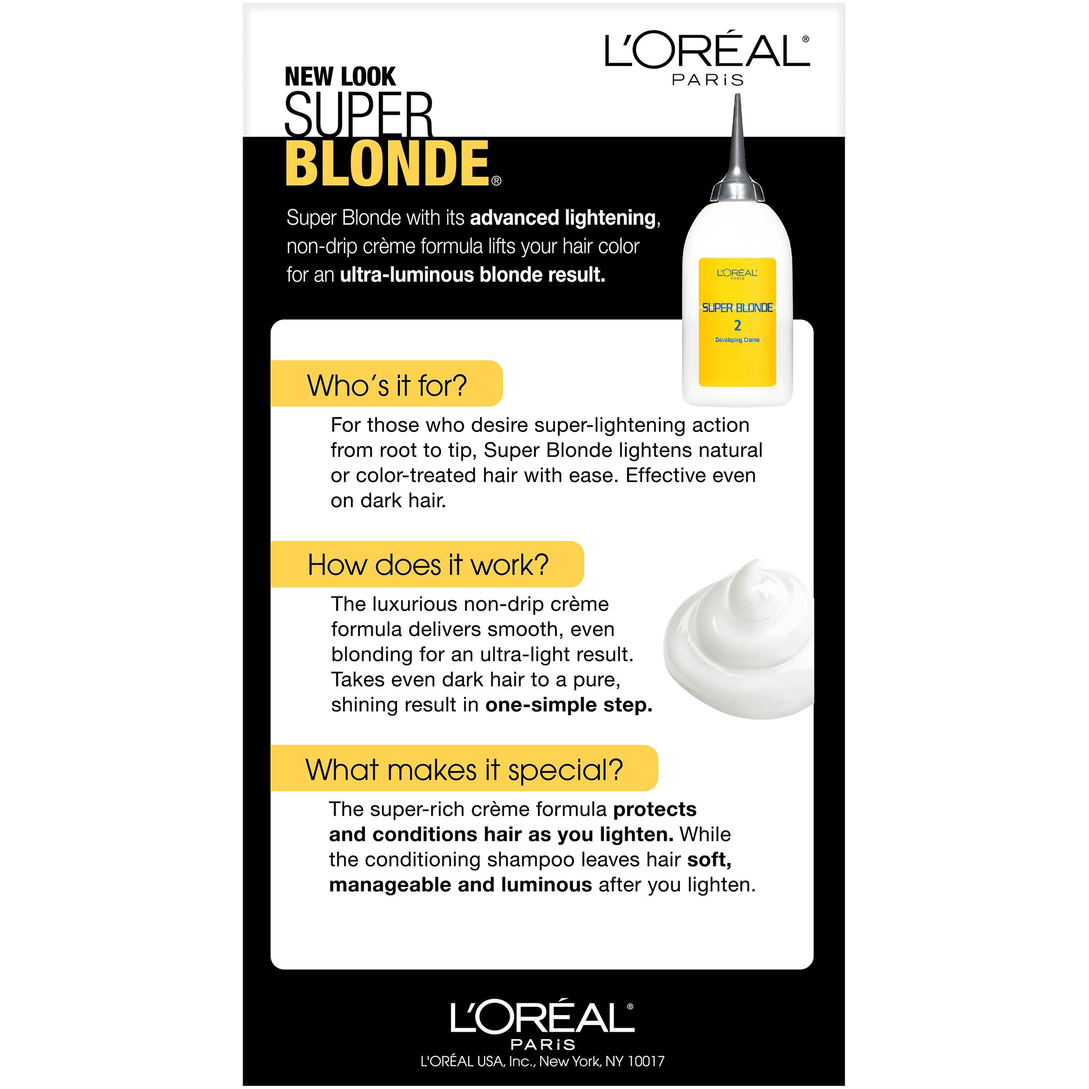 L'Oreal Paris Super Blonde Creme Hair Color Lightening Kit, 205 Light Brown To Light Blonde - image 2 of 6