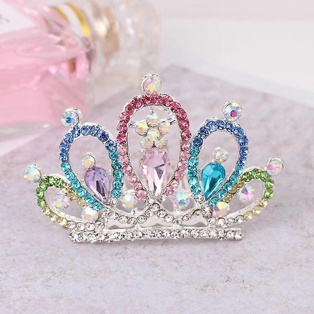 Girls Kids Hair Jewelry Accessories Mini Cute Crystal Rhinestone Princess Crown Hair Comb Birthday Party Tiaras