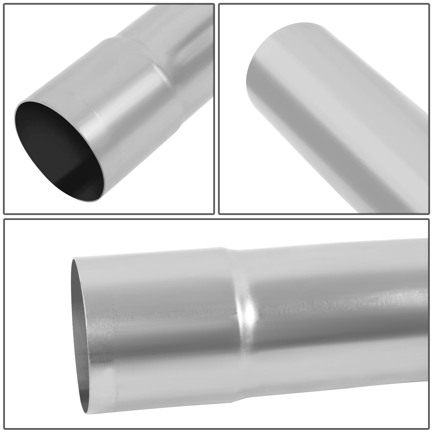 Nuvision 8Pcs 3"OD DIY Custom Mild Steel Mandrel Exhaust Tubing Bend Straight Pipe Kits