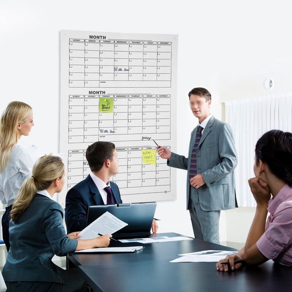 Acrylic Dry-Erase Calendar Board – 34x46 inch Wall-Mounted Monthly Planner for Home and Office, Sturdy & Easy to Clean