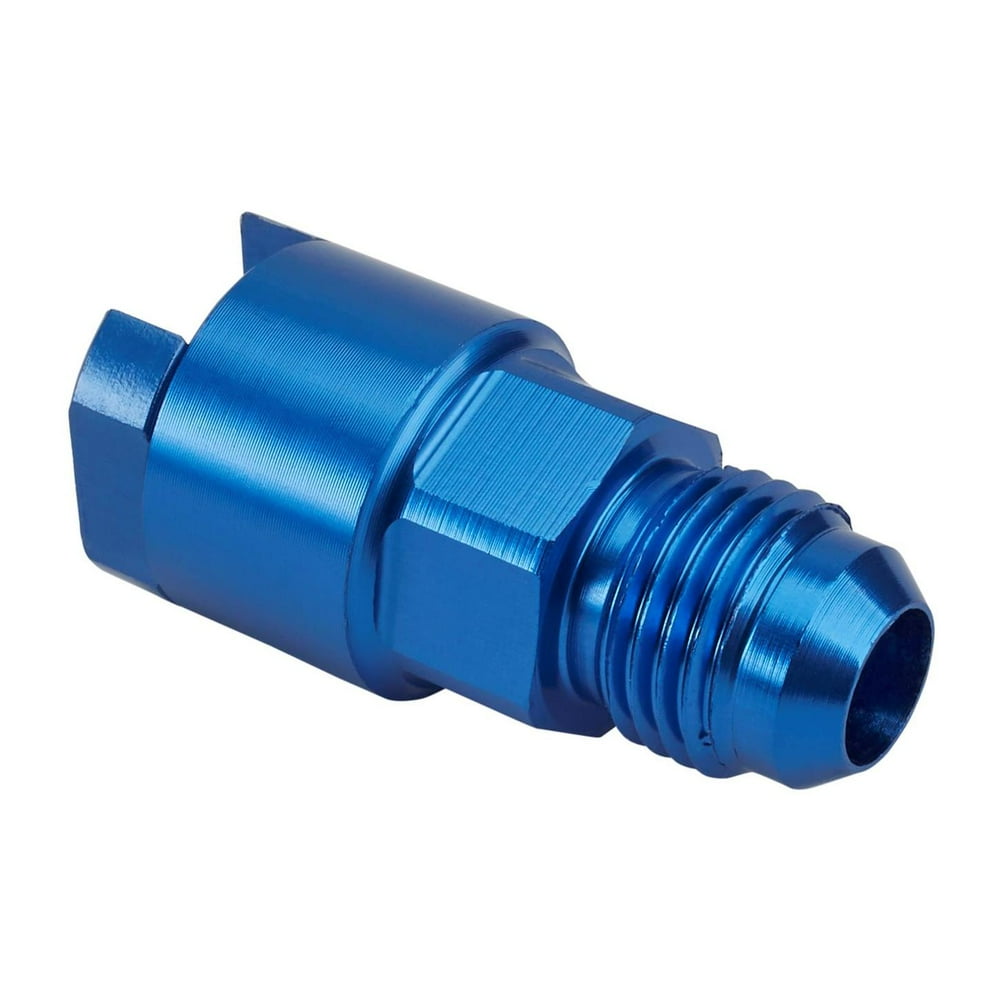 LS1/LT1 EFI Fuel Line Fitting, 6 AN Male to 3/8 Inch Female, Blue