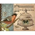 thumbnail image 2 of Babbit, Gwendolyn 14x12 Black Ornate Wood Framed with Double Matting Museum Art Print Titled - Bird and Cage I, 2 of 4
