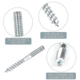 thumbnail image 3 of Paquete De 10 Tornillos De Doble Rosca M8 X 60mm, Perno De Doble Rosca, Tornillos De Sujeción Para Muebles, Acero Galvanizado, 3 of 5