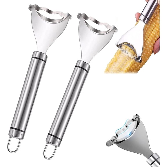 1 Pcs Magic Corn Peeler, Stainless Steel Corn Cob Peeler, Convenient Corn Cob Stripper Tool for Kitchen Gadget, Fast and Easy to Use Corn Cob Cutter Corn Stripper, Corn Peeler for Corn on The Cob