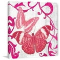 thumbnail image 2 of "A Fuschia Butterfly I" Painting Print on Wrapped Canvas, 2 of 7