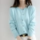 thumbnail image 1 of 24 primavera y otoño nuevo cárdigan de punto con cuello redondo suéter fino para mujer suéter de lana de estilo occidental suelto y versátil Top C, 1 of 3