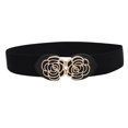 thumbnail image 3 of Womens Vintage Wide Elastic Waist Belt Floral Buckle for Dresses and Coats, 3 of 9