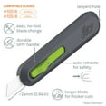 thumbnail image 3 of Slice, SLI10554, Auto Retract Utility Knife, 1 Each, Gray,Green, 3 of 9