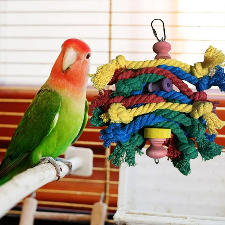 Funny Bird Perches Chew Toy Cotton Rope Parrot Toy Bite Resistant Bird  Training