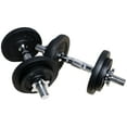 thumbnail image 3 of PRISP Adjustable Weight Dumbbells Set - Includes 2 Bars, Cast Iron Plates and Threaded Collars; Pair of Spinlock Dumbbells, 3 of 7