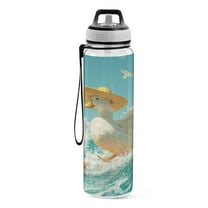 Qxltty White Duck Water Bottle 32 oz with Straw BPA Free Reusable Fitness Sport Bottle Perfect for Travel School Outdoors and Gym