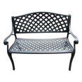 thumbnail image 2 of Outdoor Aluminum Modern 40-in Black Patio Bench Loveseat, 2 of 6