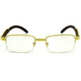 thumbnail image 2 of Men's Retro 90'S Style Gold Frame Rectangle Clear Hip Hop Square Sunglasses, 2 of 2