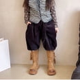 thumbnail image 4 of Eltusu Girls Winter Boots Mid Calf, Windproof Chunky Non-Slip Zipper Riding Boots Khaki Size 2 Big Kids, 4 of 9