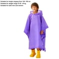 thumbnail image 6 of Kids Rain Poncho, Reusable Waterproof Raincoat with Hooded Cape for Children, Portable Outdoor Rain Gear for Hiking Cycling School Commute, Non-Disposable Thickened EVA Rainwear, 6 of 9