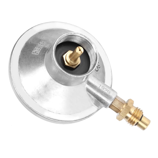 Válvula reguladora de gas para tanque de propano ajustable de baja presión de una libra, válvula de control de sobremesa con conexión de entrada de rosca hembra desechable para cilindro