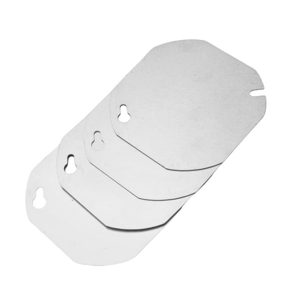 Flat Blank Junction Box Cover Plates, Practical 4PCS Galvanized Steel Metal  Electrical Box Cover  for 4 Inch Octagonal Box