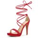 thumbnail image 1 of Sandalias Cordón Arriba Plataforma Tacones De Aguja Para Mujeres rojo 36, 1 of 7