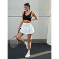 thumbnail image 3 of White Layered Pleated Mini Skirt - Multi-Tiered Folded Design With Adjustable Waistband - Breathable For Spring & Summer Outfits, 3 of 6