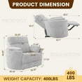 thumbnail image 3 of Gelloan Oversized Power Recliner Chairs for TWO Person Faux Fur Electric Extra Large Recliners Soft Overstuffed Reclining Theater Seating for Living Room with USB Port,34" Seat Width, 3 of 9