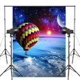 thumbnail image 1 of EREHome Polyester Fabric 5x7ft Universe Hot Air Balloon Photography Backdrop Photo Props Gorgeous Stars Background, 1 of 2