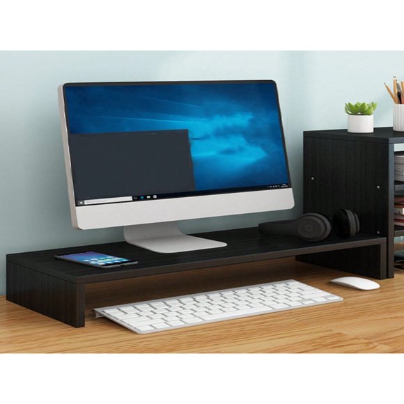 LNGOOR 1pc Beige Monitor Riser Stand With Drawer For Computer Office Supplies Storage