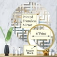 thumbnail image 3 of Designart "Delightful Flower Garden in Grey and Gold I" Plants Maze Round Wall Mirror - Floral Oval Printed Decorative Mirror - Multiple Color Options, 3 of 5
