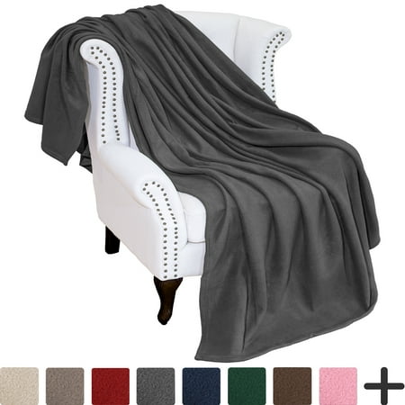 Yarn Oyster - Polar Fleece Cozy Bed Blanket - Hypoallergenic Premium Poly-Fiber Yarns, Thermal, Lightweight Blanket (Full/Queen, Grey)