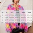 thumbnail image 3 of Mutghys Fur Coats for Women Colorful Block Open Front Fuzzy Faux Fur Jacket Party Vacation Bar Winter Warm Soft Comfortable Fashion Outerwear,S-3XL, 3 of 5