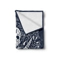 thumbnail image 2 of Skull Soft Flannel Fleece Throw Blanket, Pirates Jolly Roger Flag Sailor Crossed Tools Theme in Blue Tones, Cozy Plush for Indoor and Outdoor Use, 60" x 80", Dark Blue and White, by Ambesonne, 2 of 6