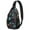 Mystical Halloween Pattern, variant on Sling Backpack,Musical Halloween Icons Pattern Sling Bag with Water Bottle Holder,Waterproof Sling Bag for Men/Women with Headphone Jack for Hiking,Travel