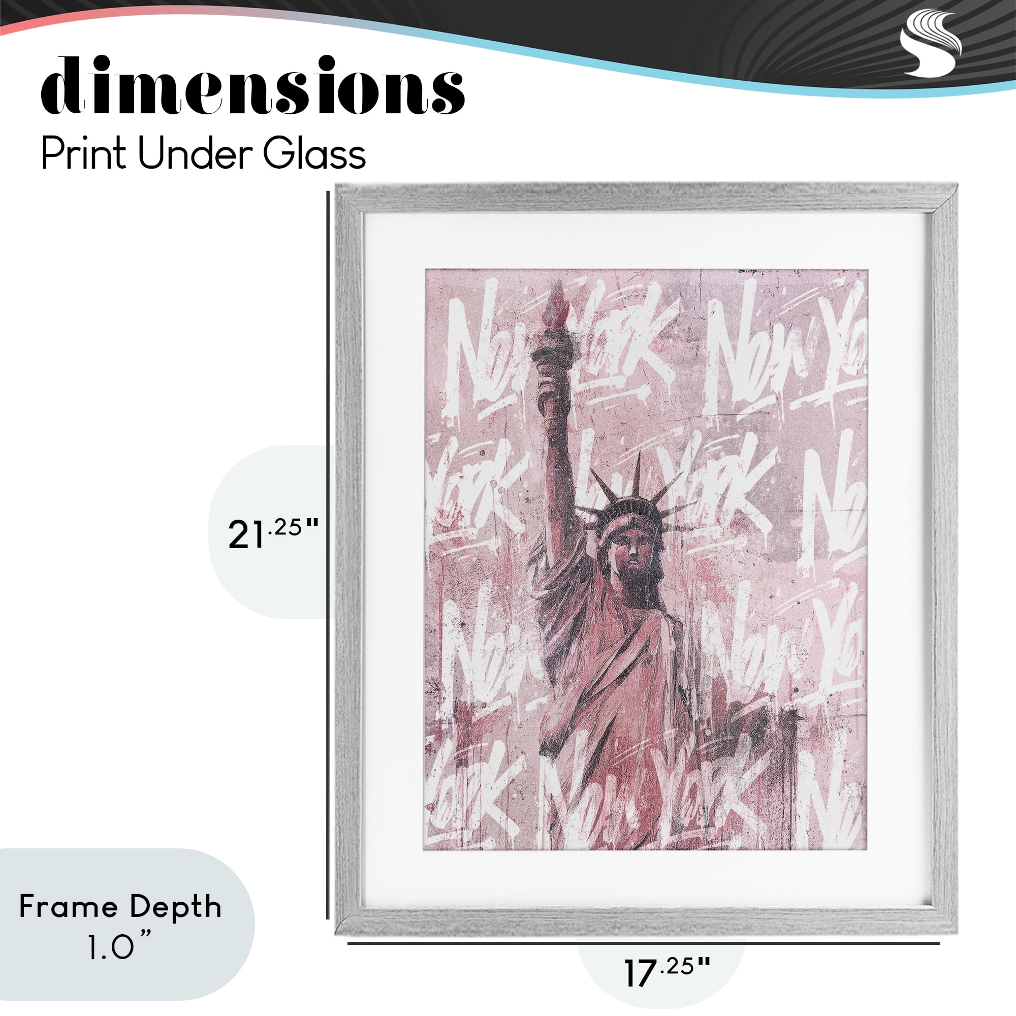Stupell Industries Sparkle Of The City Statue Gray Framed Print Under Glass, design by Svetlana Aleynikova