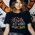 thumbnail image 3 of Girls Just Wanna Have Sun T-Shirt – Cute Summer Beach Shirt for Women and Teens, Maroon, Size 3XL, 3 of 6
