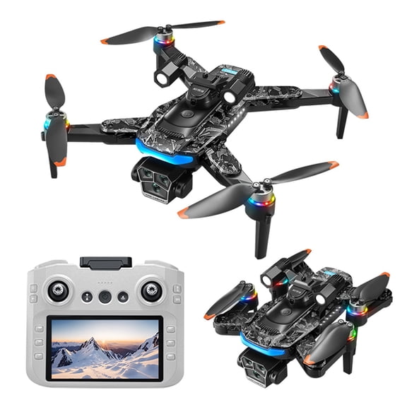 GPS Drone with 4.5 Inch Screen, Folding Body, 120°Ultra Wide Angle Lens, Brushless Motor And Cool LED Lights Drones with Storage Bag, Remote Control Toys Gifts