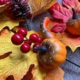 thumbnail image 6 of 3pcs Artificial Maple Leaves Branches, 10 in Berry Pumpkin Leaf Stem Branch for Christmas Thanksgiving Home Kitchen Party, 6 of 9
