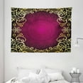 thumbnail image 1 of Gold Mandala Tapestry, Purple Vintage Framework with Curls Snowflake Fantastic Abstract Retro Style, Wall Hanging for Bedroom Living Room Dorm Decor, 80W X 60L Inches, Purple Gold, by Ambesonne, 1 of 2