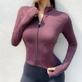 thumbnail image 2 of Secado rápido respirable de las medias del entrenamiento del gimnasio de la chaqueta de la chaqueta de la yoga de la cremallera de la chaqueta de los deportes de las mujeres, 2 of 5