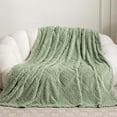 thumbnail image 4 of weibbin Plush Fleece Sofa Throw Blanket for Nap Lounge Bedroom All Season Use 28x40in Green, 4 of 6
